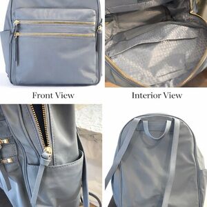 Kate Spade Stylish Gray Backpack with Gold Accents